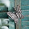 Set of 2 Cast Iron Butterfly Figurines - Rustic Decor for Home or Garden