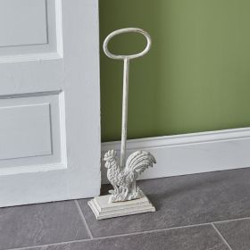 Rustic Rooster Door Stop with Handle - Farmhouse Decor, Heavy Duty Metal Construction, Unique Animal Design