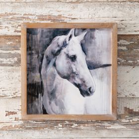 White Stallion Wall Art - Stunning Horse Print for Home Decor