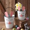 Adorable Set of Two Bunny Buckets - Perfect for Easter Decor and Springtime Fun