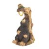 Black Bear Solar Statue - Outdoor Garden Decor with Solar Powered LED Lights