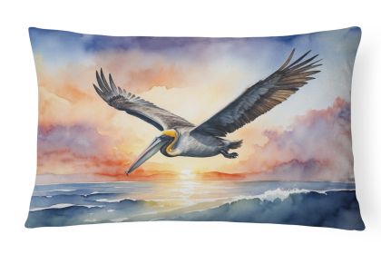 Birds, Birds, Birds Throw Pillow Throw Pillow for Indoor Couch Bed Outdoor Patio Washable, Pelican Fyling at Sunrise 7507,12Hx16W