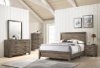 Grey Finish Fabric 1pc Queen Size Panel Bed Beautiful Wooden Bedroom Furniture Contemporary Style