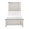 Farmhouse Style Twin Size Panel Bed 1pc Classic White Finish Modern Bedroom Wooden Furniture