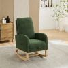 25.4"W Rocking Chair for Nursery, High Back Glider Chair with Retractable Footrest, Side Pocket