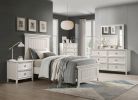 Farmhouse Style Twin Size Panel Bed 1pc Classic White Finish Modern Bedroom Wooden Furniture