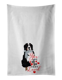 NEW Bernese Mountain Dog #3 so Loved Kitchen Towel Set of 2 White Dish Towels Decorative Bathroom Hand towel for Hand, Face, Hair, Yoga, Tea