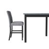 5-Piece Counter Height Dining Set Wood Square Dining Room Table and Chairs Stools w/Footrest & 4 Upholstered high-back Chairs