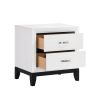 Modern Contemporary White Finish Storage Nightstand of 2x Drawers 1pc Wooden Bedroom Furniture