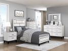 Modern Contemporary White Finish Storage Nightstand of 2x Drawers 1pc Wooden Bedroom Furniture