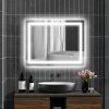 HOMCOM LED Bathroom Mirror with Lights, 35" x 28" Backlit Front Lit LED Mirror for Bathroom, Anti-Fog, Memory, Infinite Color Temperature