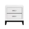 Modern Contemporary White Finish Storage Nightstand of 2x Drawers 1pc Wooden Bedroom Furniture