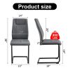 Modern dining chair with faux leather cushioned seats - dining chair with metal legs, suitable for kitchen, living room, bedroom