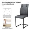 Modern dining chair with faux leather cushioned seats - dining chair with metal legs, suitable for kitchen, living room, bedroom