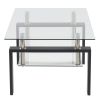 Arc Shaped Two Tiers Tempered Glass Coffee Table