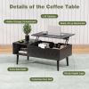 Sweetcrispy Lift Top Coffee Storage Wood Tables with Hidden Compartment Small Dining Desk for Home Living Room Office