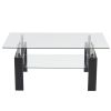 Arc Shaped Two Tiers Tempered Glass Coffee Table