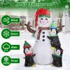 5.9FT Christmas Inflatable Outdoor Decoration Snowman Penguin Blow Up Yard Decoration with LED Light Built-in Air Blower for Winter Holiday Xmas Garde