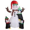 5.9FT Christmas Inflatable Outdoor Decoration Snowman Penguin Blow Up Yard Decoration with LED Light Built-in Air Blower for Winter Holiday Xmas Garde