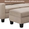 81"Reversible Sectional Couch with Storage Ottoman L-Shaped Sofa,Sectional Sofa with Chaise,Nailheaded Textured Fabric 3 pieces Sofa Set,Warm Grey