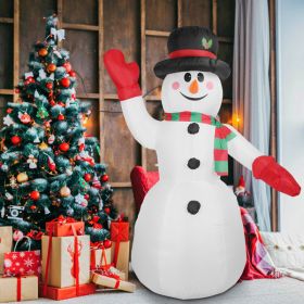 7.9FT Christmas Inflatable Giant Snowman Blow up Light up Snowman with LED Lights Hat Scarf IPX4 Waterproof Christmas Outdoor Yard Lawn Holiday Decora