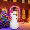 7.9FT Christmas Inflatable Giant Snowman Blow up Light up Snowman with LED Lights Hat Scarf IPX4 Waterproof Christmas Outdoor Yard Lawn Holiday Decora