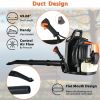 2-Stroke Commercial Backpack Leaf Blower Gas Powered Grass Lawn Blowing Machine, Orange