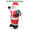 6.4ft Inflatable Christmas Giant Santa Claus Blow up Light up Santa Claus with LED Lights Gift Bag IPX4 Waterproof Christmas Outdoor Yard Lawn Holiday