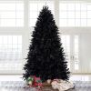 9ft Pre-Lit Black Christmas Tree, Full Halloween Xmas Artificial Tree 3176 Branch Tips, 750 Lights, Metal Hinges, Foldable Base