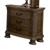 Traditional Rustic Natural Finish Solid wood 1pc Nightstand Bronze Hanging Pull Bedroom Bedside Table w 3-Drawers