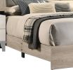 Contemporary 1pc Cream Finish California King Size Bed Bedroom Furniture Gray V-Design Headboard Rubberwood 1pc Bedframe