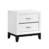 Modern Contemporary White Finish Storage Nightstand of 2x Drawers 1pc Wooden Bedroom Furniture