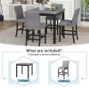 5-Piece Counter Height Dining Set Wood Square Dining Room Table and Chairs Stools w/Footrest & 4 Upholstered high-back Chairs