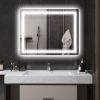 HOMCOM LED Bathroom Mirror with Lights, 35" x 28" Backlit Front Lit LED Mirror for Bathroom, Anti-Fog, Memory, Infinite Color Temperature