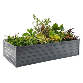 8X4X2 Ft Outdoor Raised Planter With 2 Zipper Screens Cover For Plants, Vegetables And Flowers