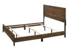 Brown Cherry Finish Fabric 1pc Queen Size Panel Bed Beautiful Wooden Bedroom Furniture Contemporary Style