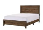 Brown Cherry Finish Fabric 1pc Queen Size Panel Bed Beautiful Wooden Bedroom Furniture Contemporary Style