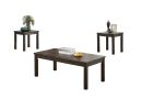 Espresso Color 3pc Coffee Tables Set Classic 1x Coffee Table and 2x End Tables Living Room Furniture