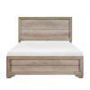 Contemporary Look Natural Finish Queen Bed 1pc Premium Melamine Board Wooden Bedroom Furniture