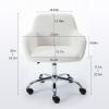 Faux Fur Home Office Chair,Fluffy Fuzzy Comfortable Makeup Vanity Chair ,Swivel Desk Chair Height Adjustable Dressing Chair for Bedroom