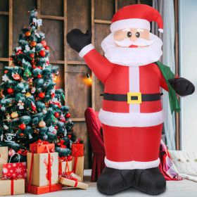 6.4ft Inflatable Christmas Giant Santa Claus Blow up Light up Santa Claus with LED Lights Gift Bag IPX4 Waterproof Christmas Outdoor Yard Lawn Holiday