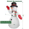 7.9FT Christmas Inflatable Giant Snowman Blow up Light up Snowman with LED Lights Hat Scarf IPX4 Waterproof Christmas Outdoor Yard Lawn Holiday Decora