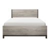 Attractive Light Gray Finish 1pc Queen Size Bed Premium Melamine Board Wooden Stylish Bedroom Furniture