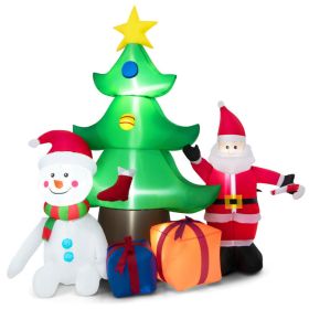 7.2 Feet Inflatable Lighted Christmas Decoration Tree with Santa Claus