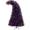 6FT Artificial Fir Bent Top Halloween Christmas Tree, Xmas Tree Bendable Grinch Style Christmas Tree Holiday Decoration w/1,080 Lush Branch Tips