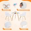 Modern Kids Activity Play Table and 2 Chairs Set with Beech Leg Cushion