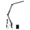 LED Reading Desk Lamp with Clamp Adjustable Swing Arm 3 Modes 10 Brightness Table Light 360 Degree Rotation Lighting Head for Home Office