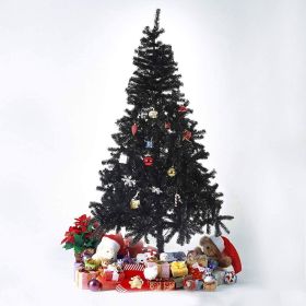 8' Premium Artificial Christmas Tree with Solid Metal Stand;  Festive Indoor and Outdoor Decoration;  Black