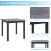 5-Piece Counter Height Dining Set Wood Square Dining Room Table and Chairs Stools w/Footrest & 4 Upholstered high-back Chairs