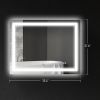 HOMCOM LED Bathroom Mirror with Lights, 35" x 28" Backlit Front Lit LED Mirror for Bathroom, Anti-Fog, Memory, Infinite Color Temperature